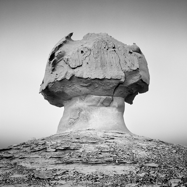  Fotografie Hřib, Egypt - Fotografie jednoho z hřibovitých útvarů v Staré Bílé poušti.