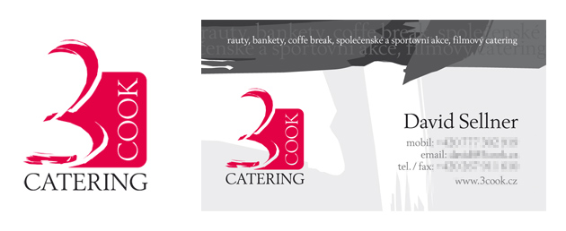 Logo a vizitky pro cateringovou společnost 3Cook Catering.