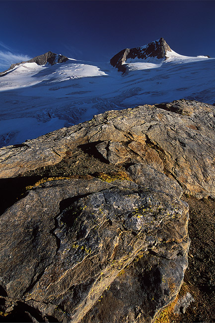  Fotografie Ledovec Mullwitzkees, Rakouské Alpy - Krajina z oblasti Hohe Tauern (Vysoké Taury). V pozadí je ledovec Mullwitzkees, z leva vrcholy Hohes Aderl a Rainer Horn.